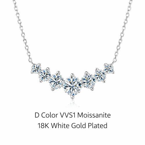 D Color Moissanite Pendant Necklace – Brilliant Sparkle, Elegant Gift for Her