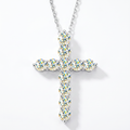 Vionarel Moissanite Cross Necklace – Symbol of Faith & Protection, Elegant Gift for Her