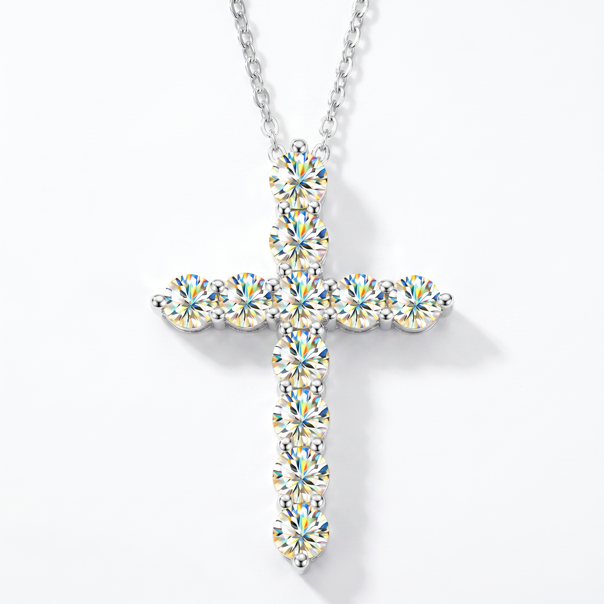 Vionarel Moissanite Cross Necklace – Symbol of Faith & Protection, Elegant Gift for Her