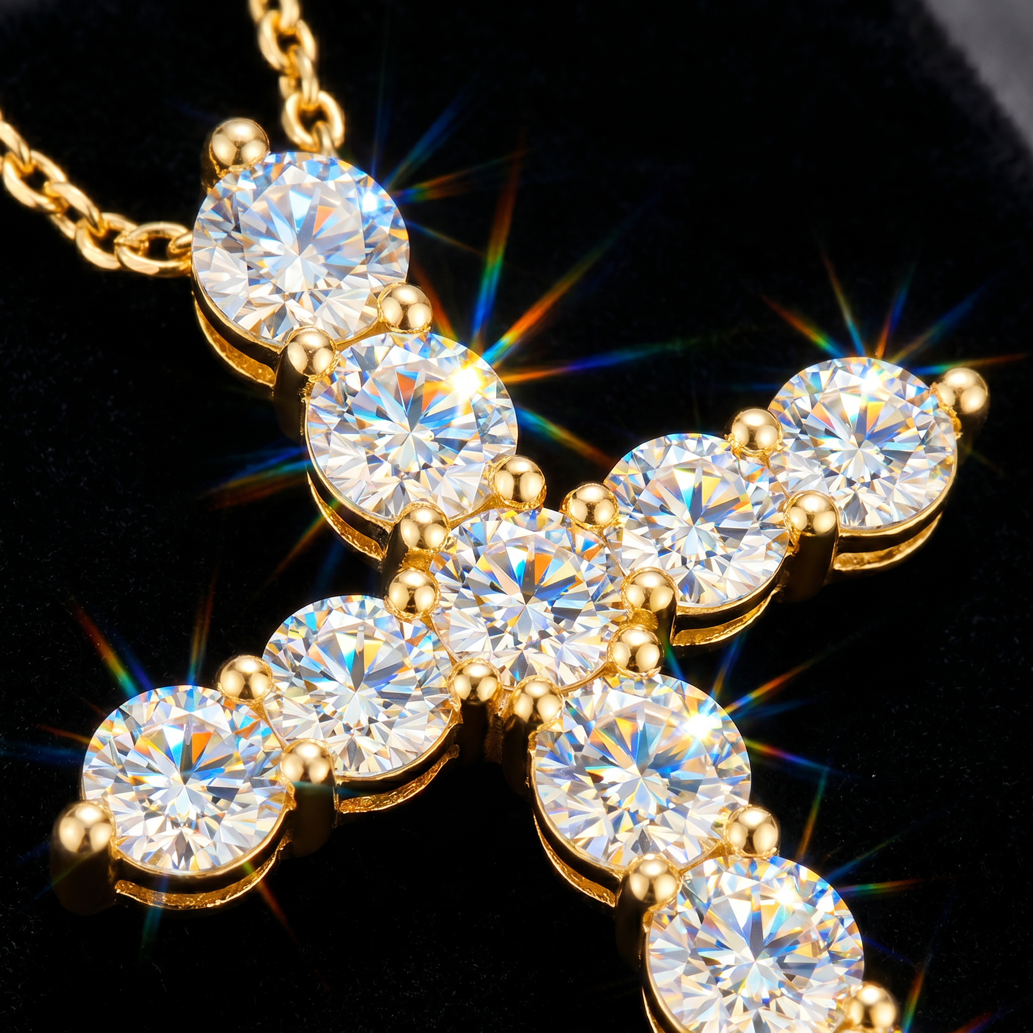 Vionarel Moissanite Cross Necklace – Symbol of Faith & Protection, Elegant Gift for Her