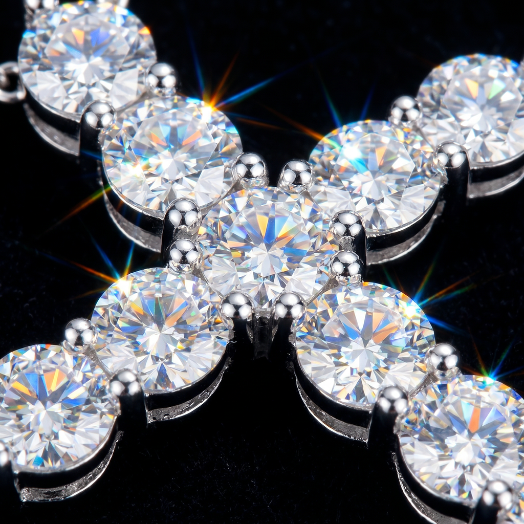 Vionarel Moissanite Cross Necklace – Symbol of Faith & Protection, Elegant Gift for Her