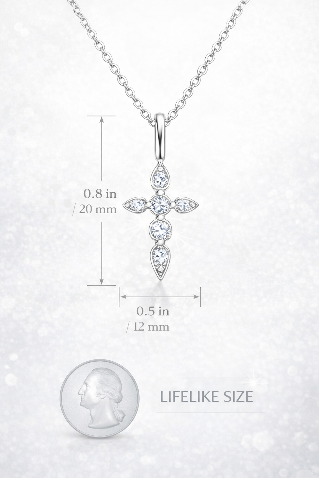 Vionarel Moissanite Cross Necklace – Symbol of Faith & Protection, Elegant Gift for Her