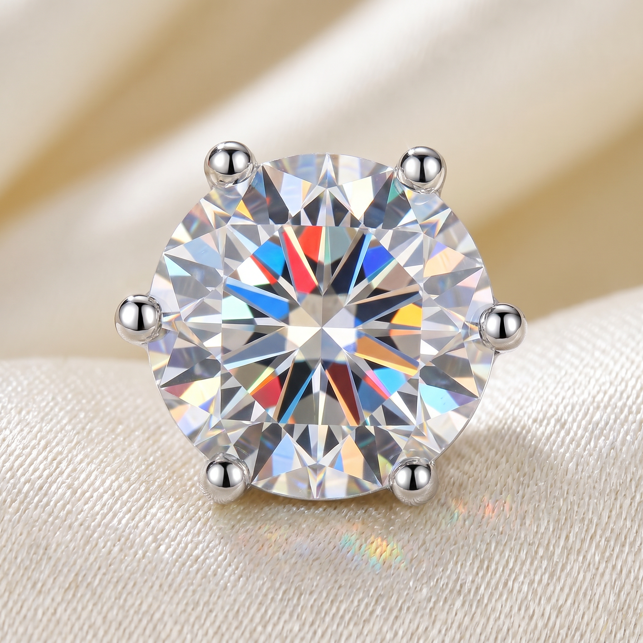 Classic 6-Prong Moissanite Earrings – Brilliant Sparkle, Perfect Gift for Her