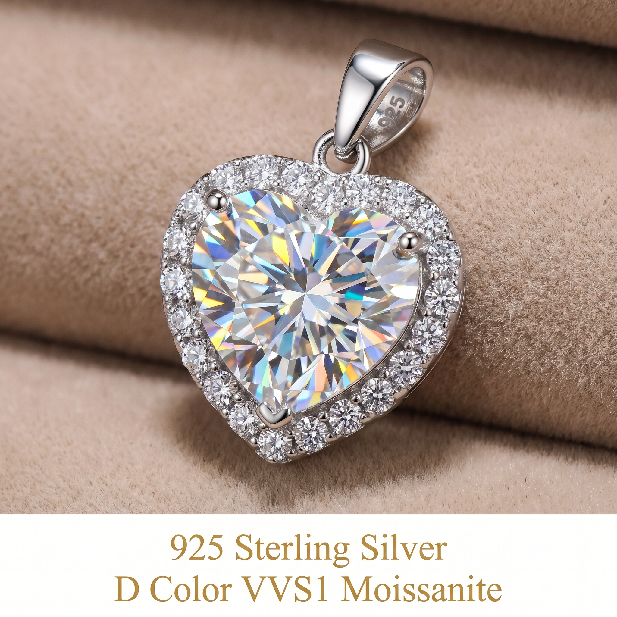Moissanite Pendant Necklace – Diamond-Like Brilliance, Elegant Gift for Her