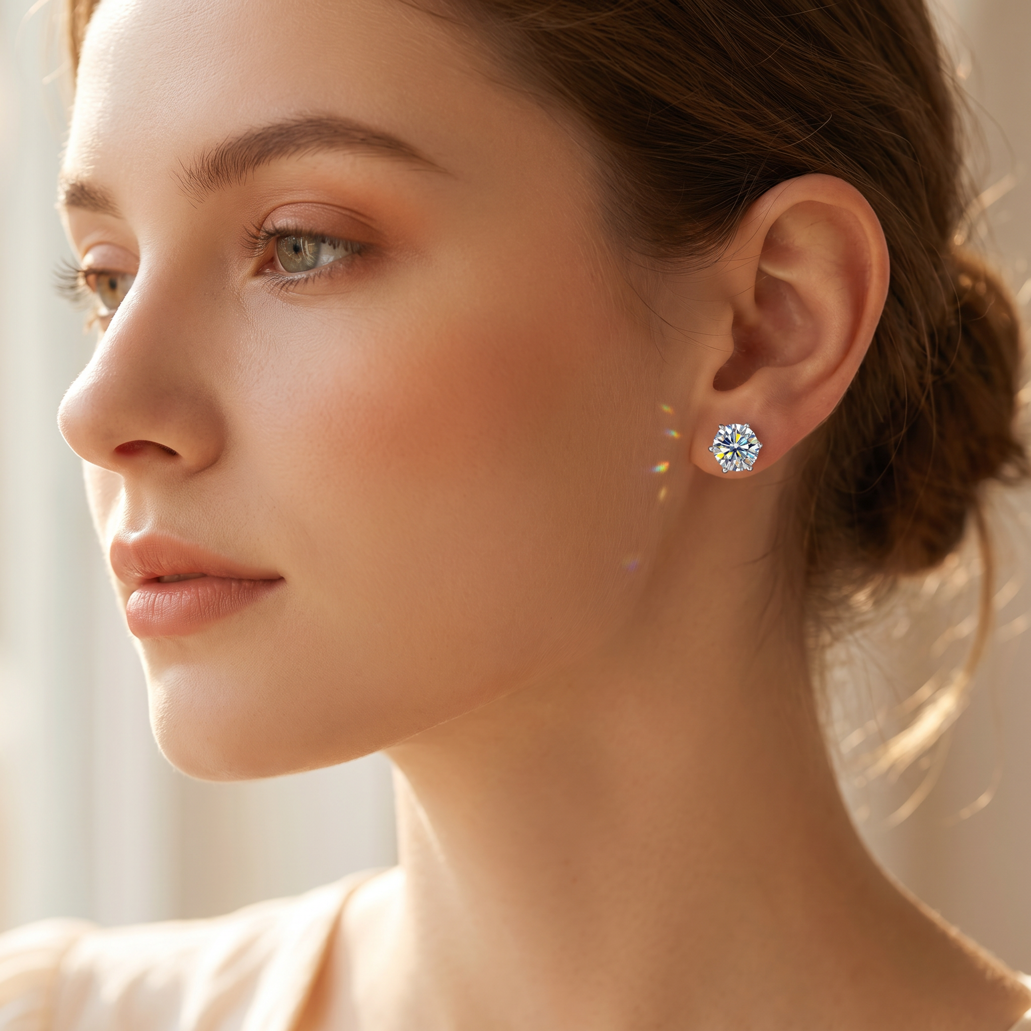 Classic 6-Prong Moissanite Earrings – Brilliant Sparkle, Perfect Gift for Her