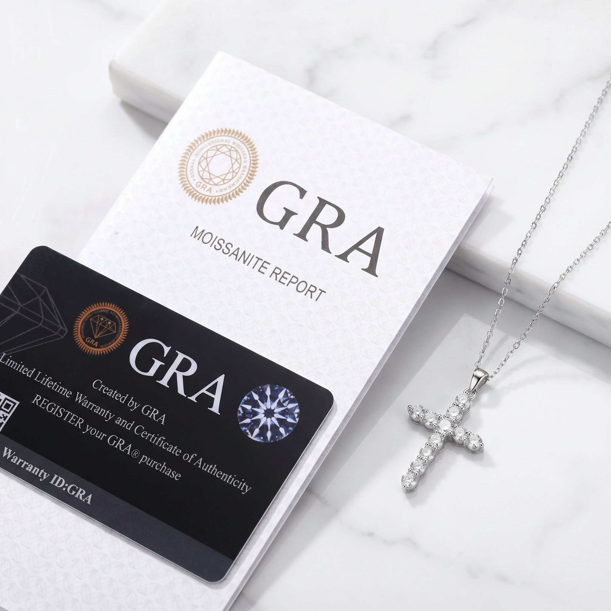 Vionarel Moissanite Cross Necklace – Symbol of Faith & Protection, Elegant Gift for Her