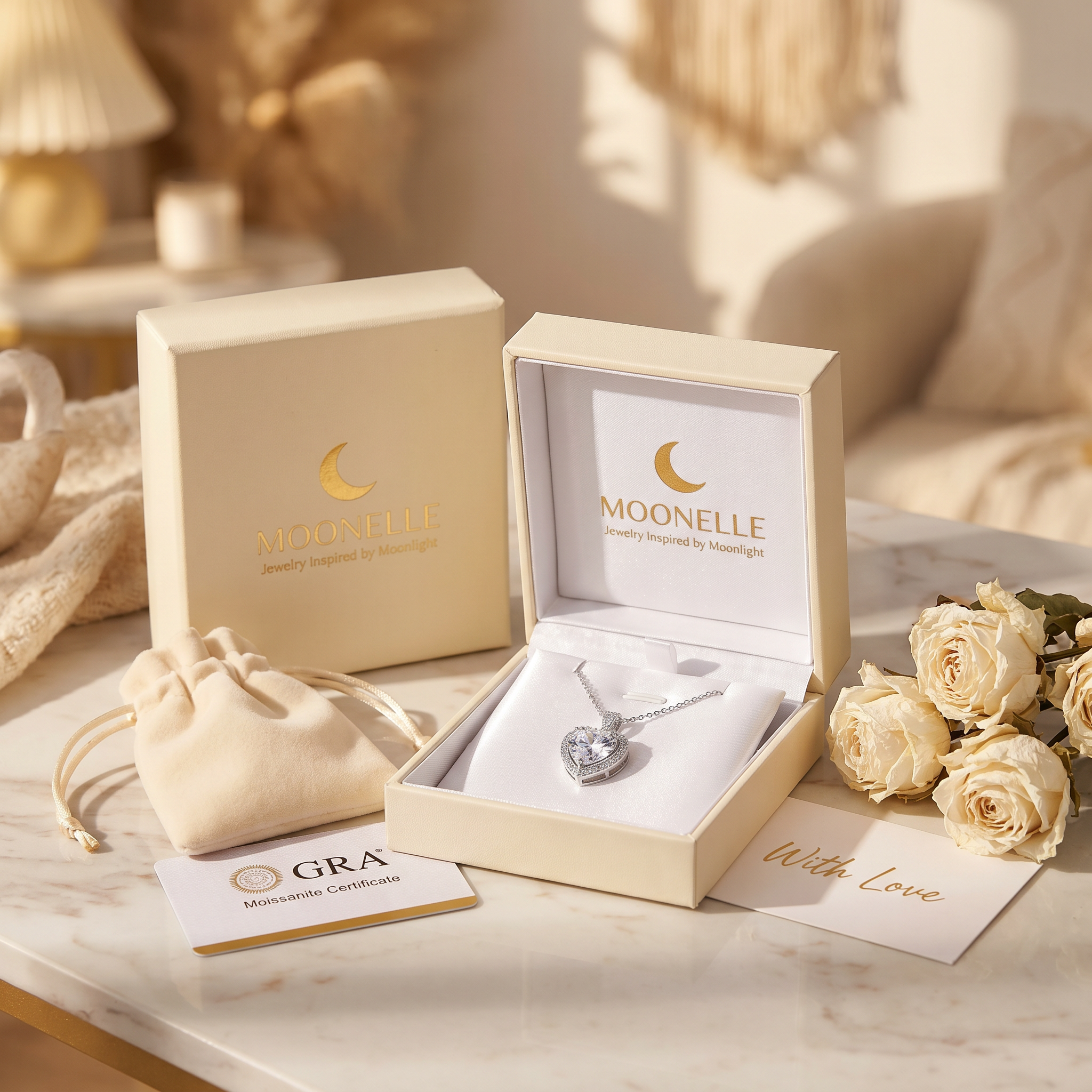 Moissanite Pendant Necklace – Diamond-Like Brilliance, Elegant Gift for Her