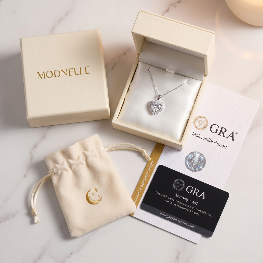 Moissanite Pendant Necklace – Diamond-Like Brilliance, Elegant Gift for Her