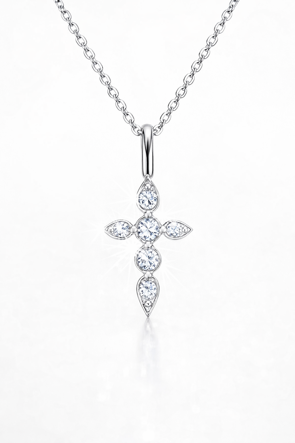 Vionarel Moissanite Cross Necklace – Symbol of Faith & Protection, Elegant Gift for Her