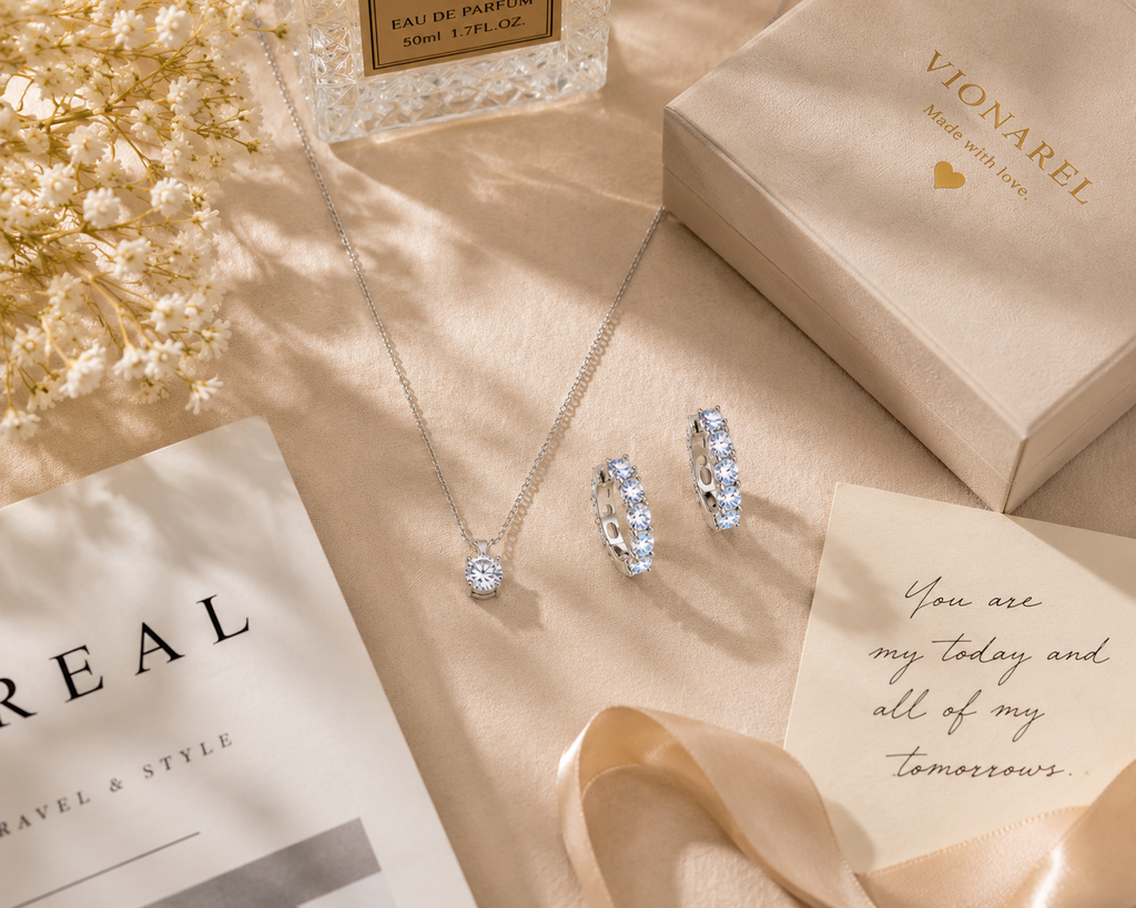 Vionarel Inside-Out Moissanite Hoop Earrings for Women – D Color VVS1 Round Cut Hoop Earrings in 925 Sterling Silver
