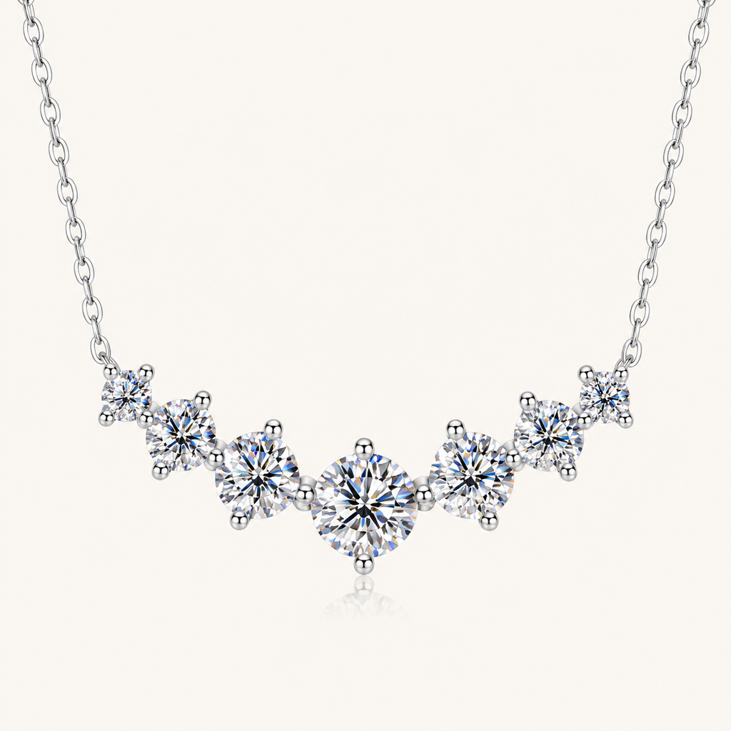 Vionarel D Color Moissanite Pendant Necklace in 18K Gold Plated Finish
