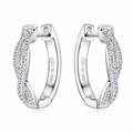 Vionarel Twisted Moissanite Hoop Earrings for Women