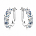 Vionarel Moissanite Hoop Earrings for Women – D Color VVS1 Inside-Out Diamond Hoop Earrings in 925 Sterling Silver