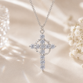 Vionarel Moissanite Cross Necklace in 925 Sterling Silver