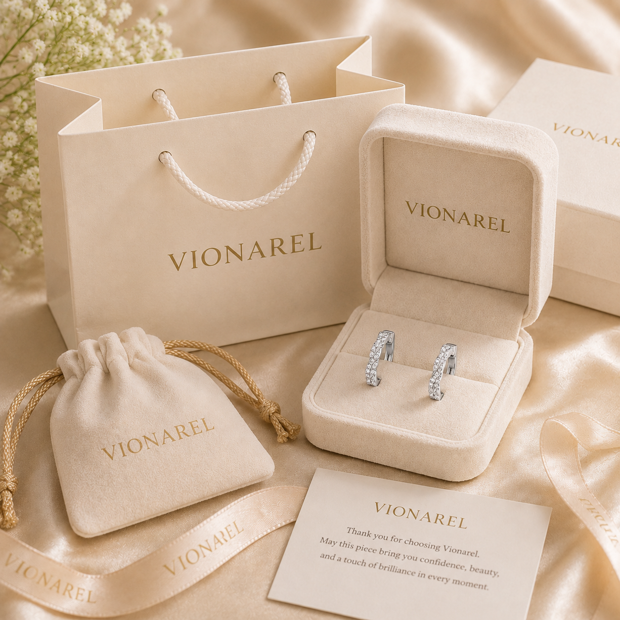 Vionarel Twisted Moissanite Hoop Earrings for Women