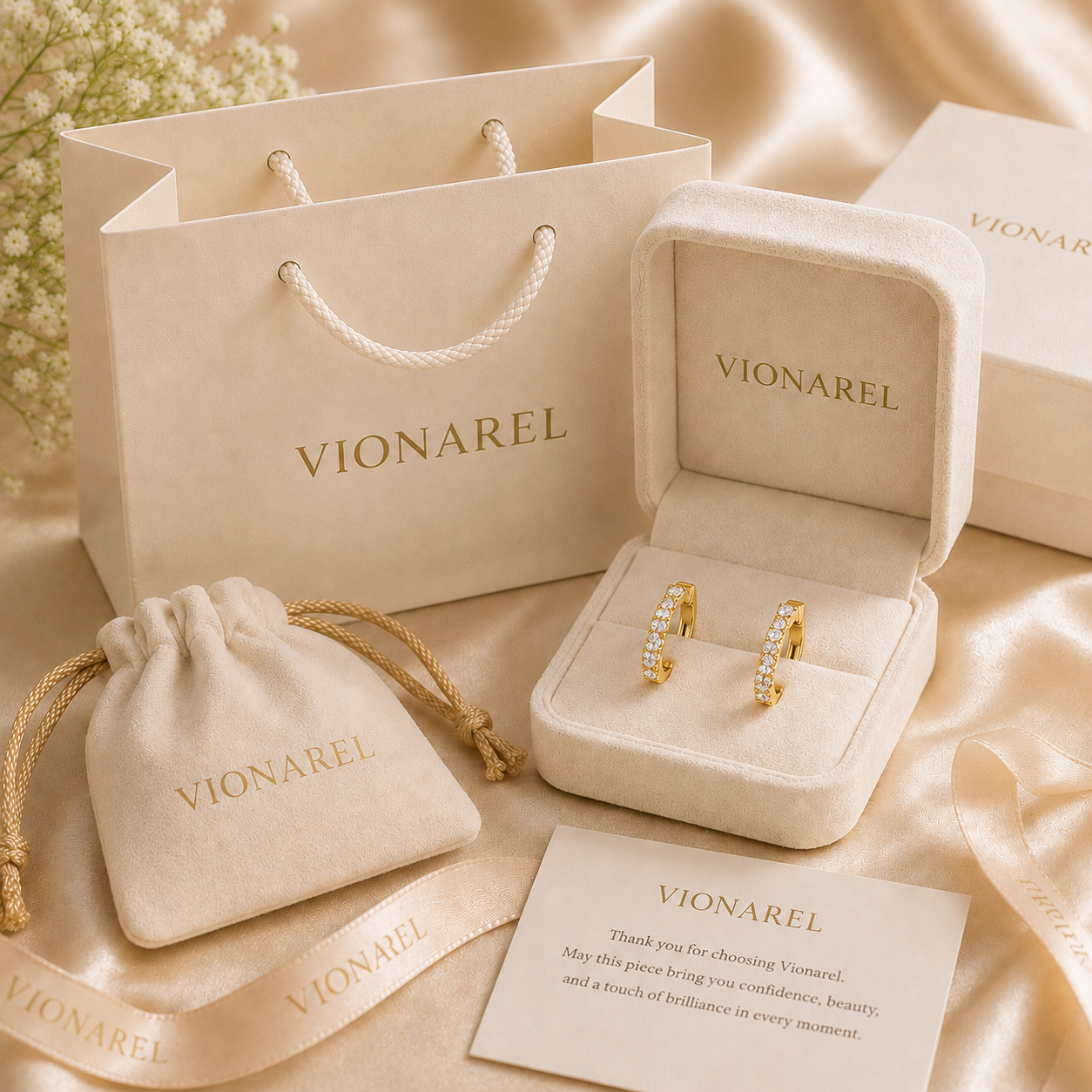Vionarel Twisted Moissanite Hoop Earrings for Women