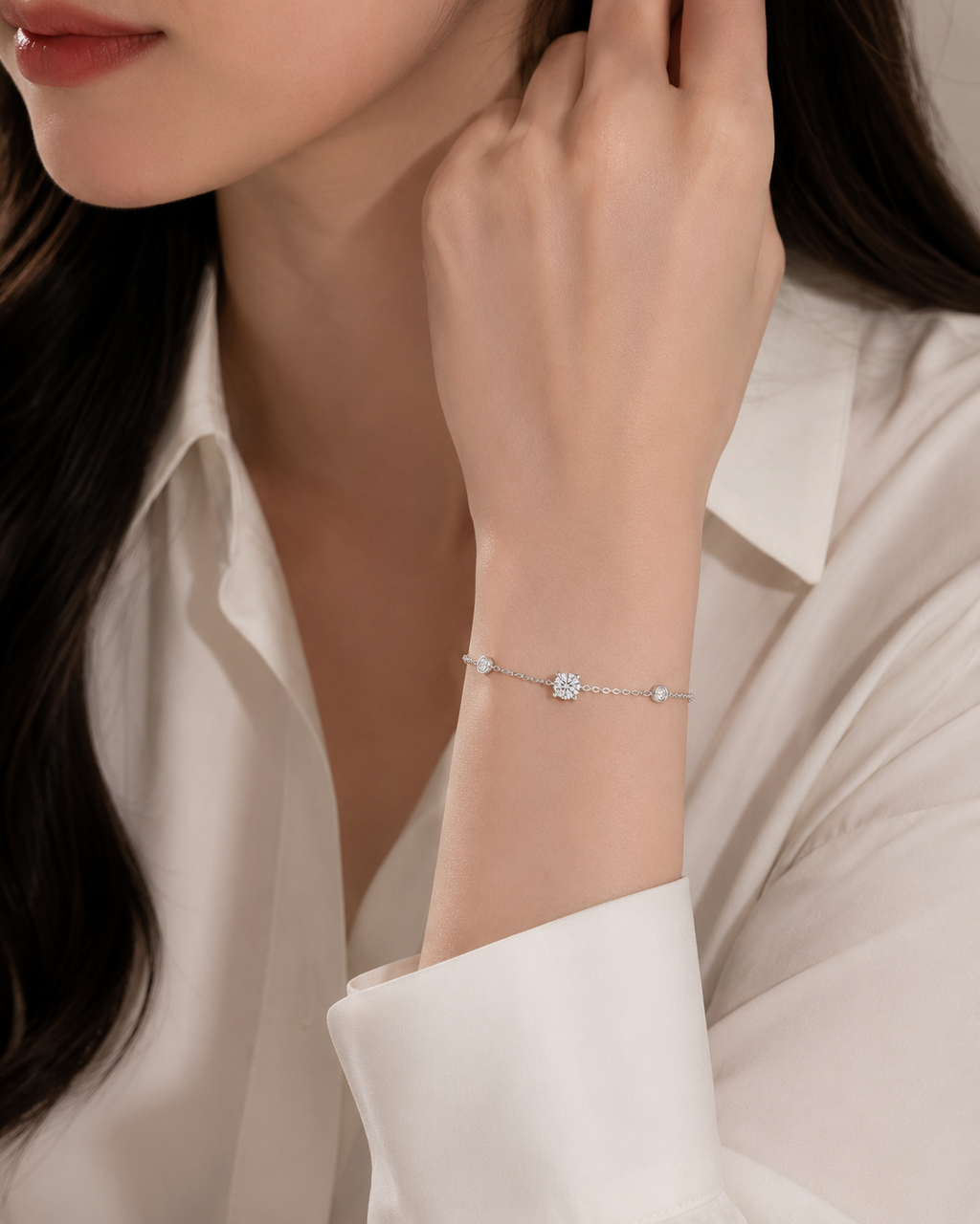 Vionarel 1CT D Color Moissanite Tennis Bracelet in 925 Sterling Silver