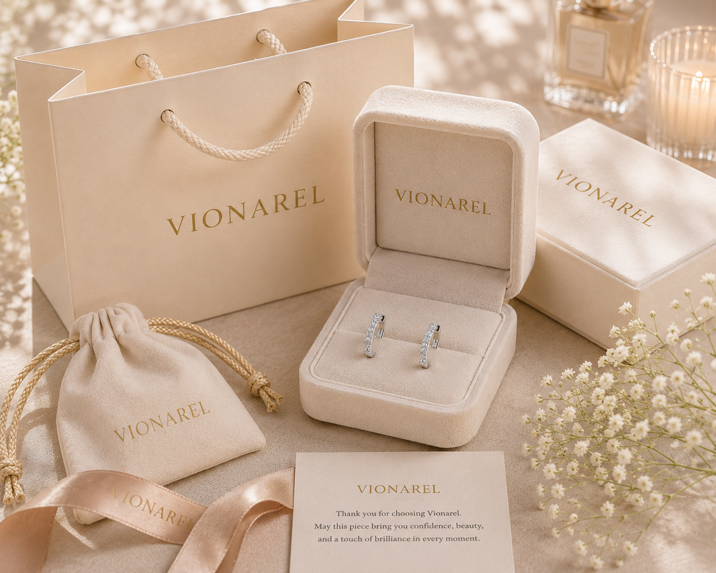 Vionarel Twisted Moissanite Hoop Earrings for Women