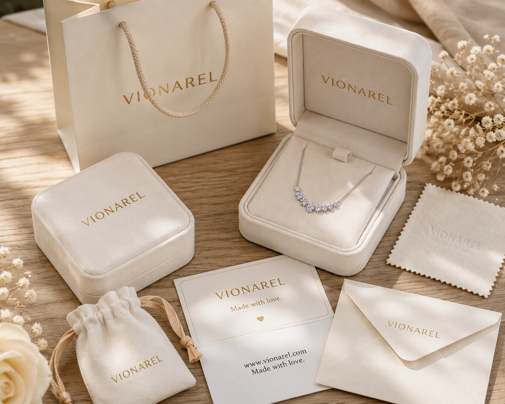 Vionarel D Color Moissanite Pendant Necklace in 18K Gold Plated Finish