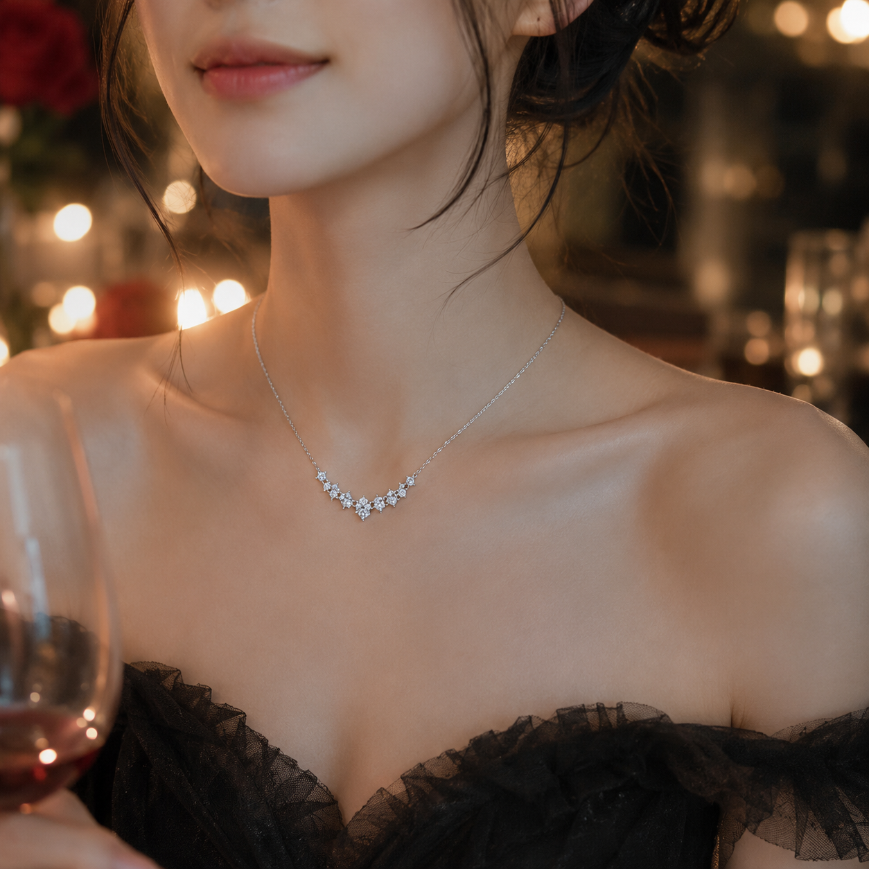 Vionarel D Color Moissanite Pendant Necklace in 18K Gold Plated Finish