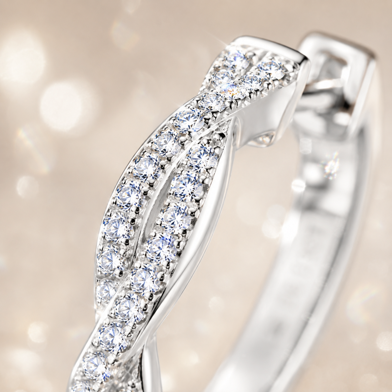 Vionarel Twisted Moissanite Hoop Earrings for Women