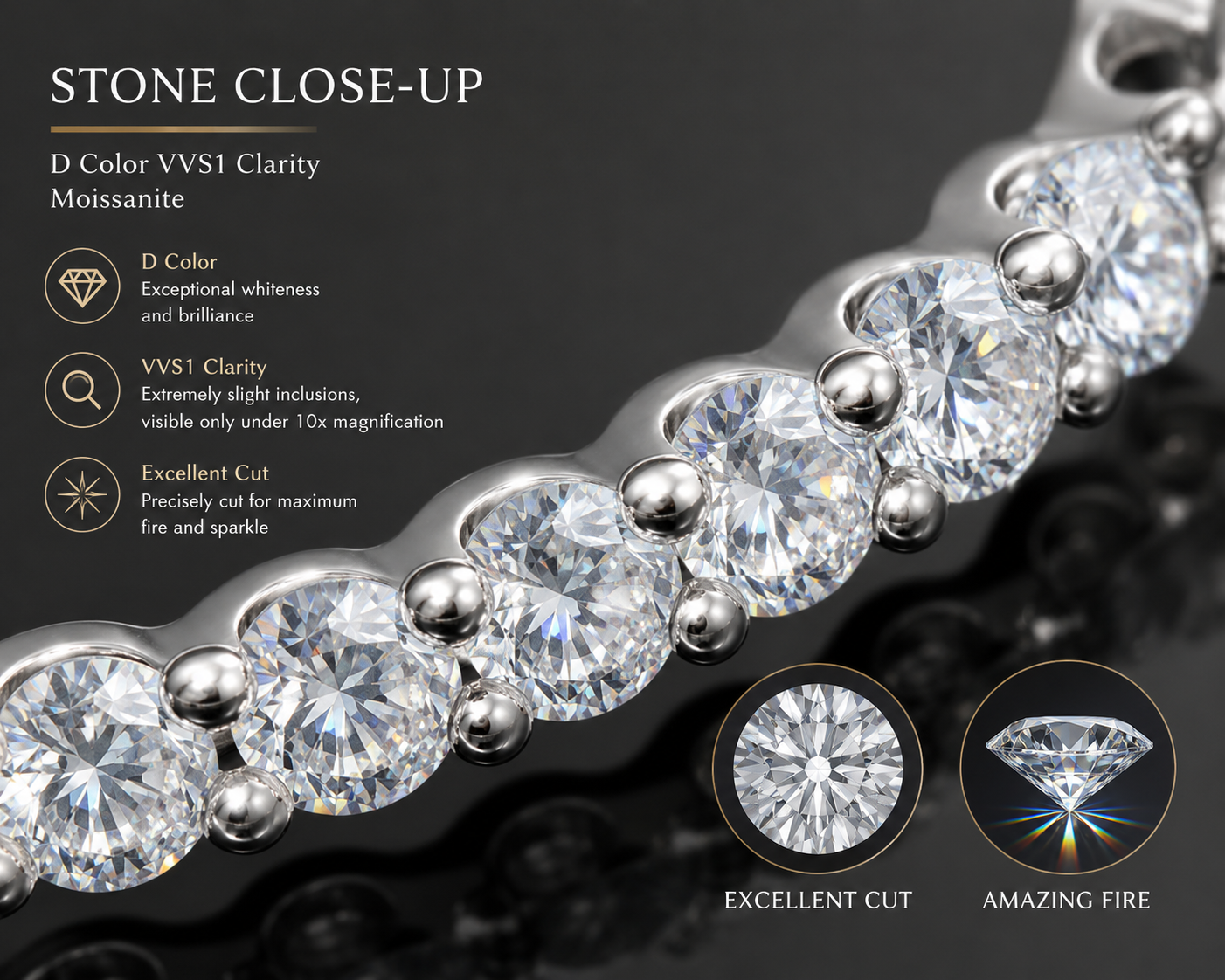 Vionarel Inside-Out Moissanite Hoop Earrings for Women – D Color VVS1 Round Cut Hoop Earrings in 925 Sterling Silver