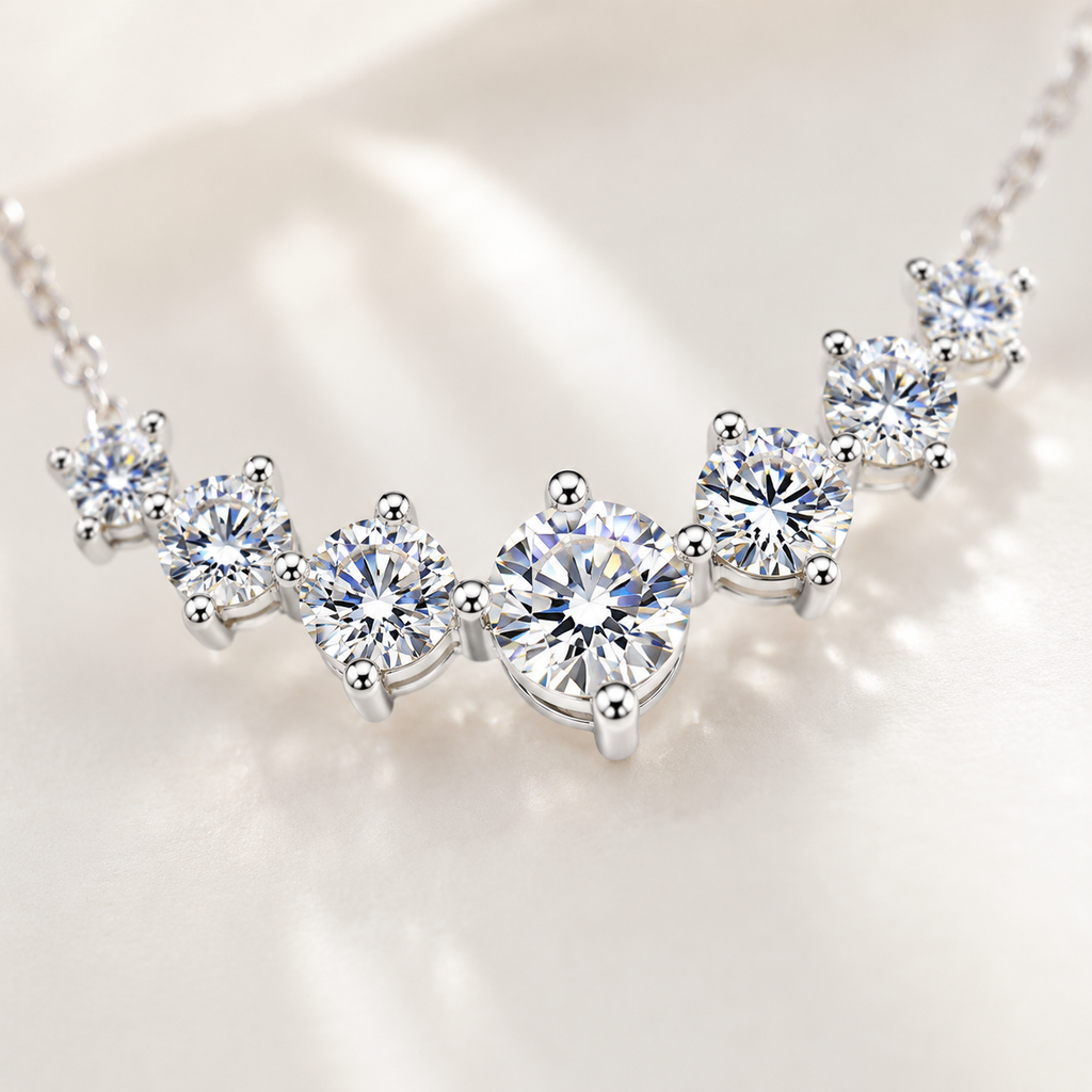 Vionarel D Color Moissanite Pendant Necklace in 18K Gold Plated Finish