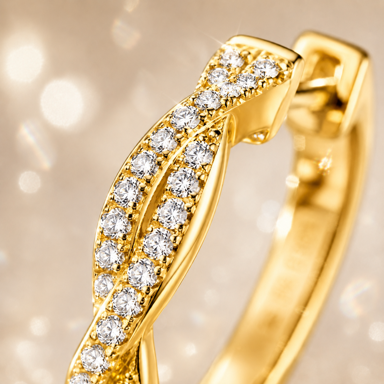 Vionarel Twisted Moissanite Hoop Earrings for Women