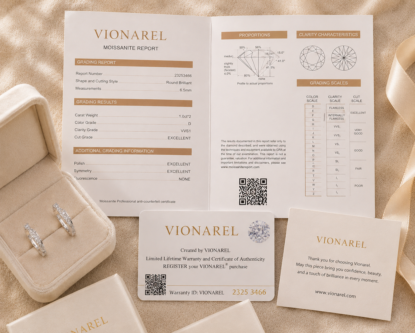 Vionarel Twisted Moissanite Hoop Earrings for Women