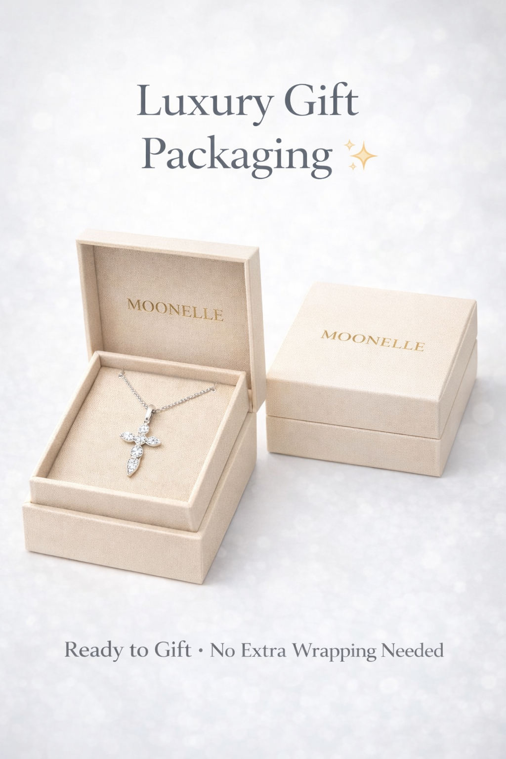 Vionarel Moissanite Cross Necklace – Symbol of Faith & Protection, Elegant Gift for Her