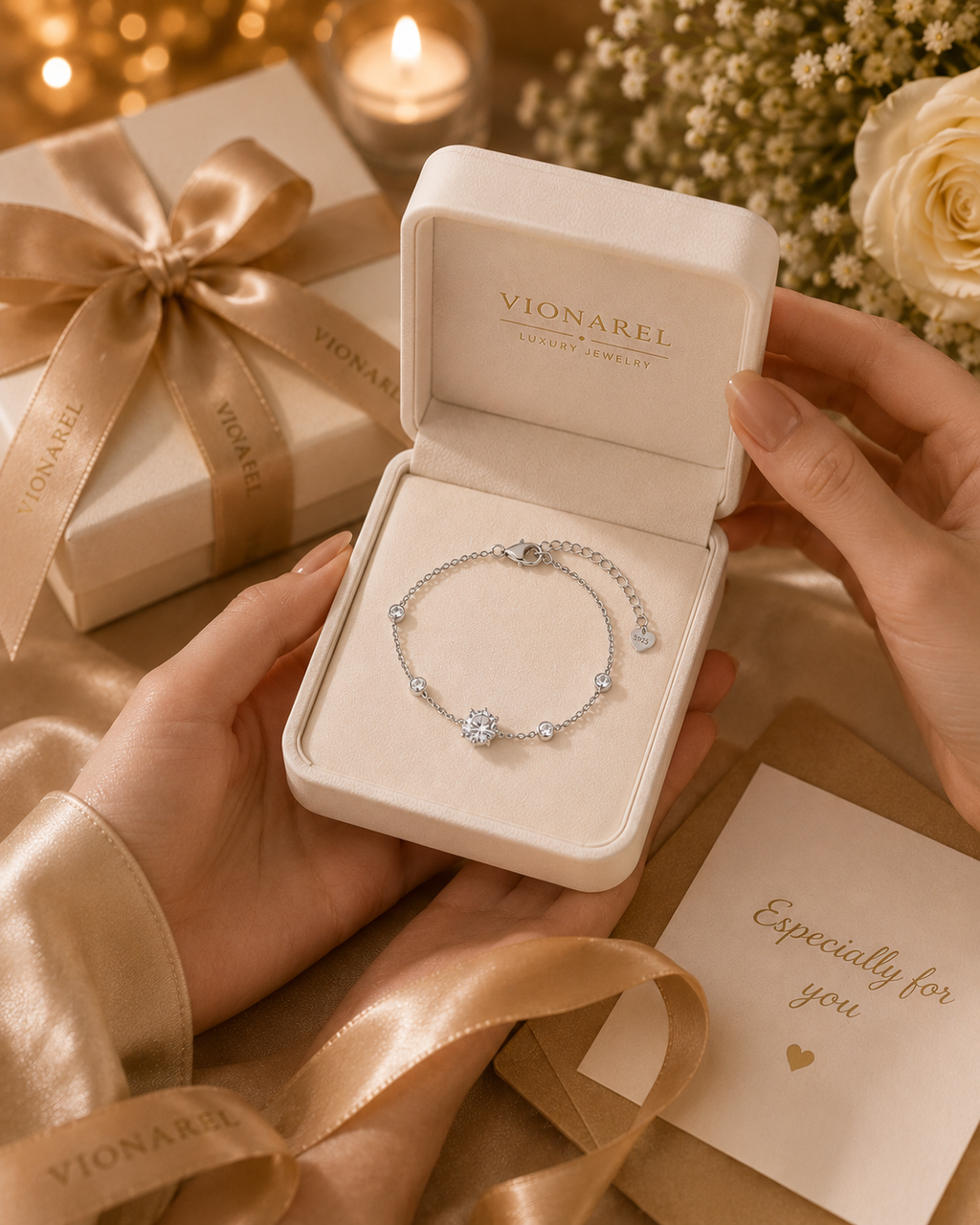 Vionarel 1CT D Color Moissanite Tennis Bracelet in 925 Sterling Silver