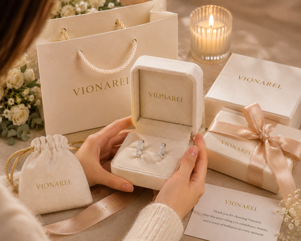 Vionarel Twisted Moissanite Hoop Earrings for Women