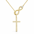 Vionarel Infinity Cross Moissanite Necklace – Symbol of Eternal Faith & Love, Elegant Gift for Her