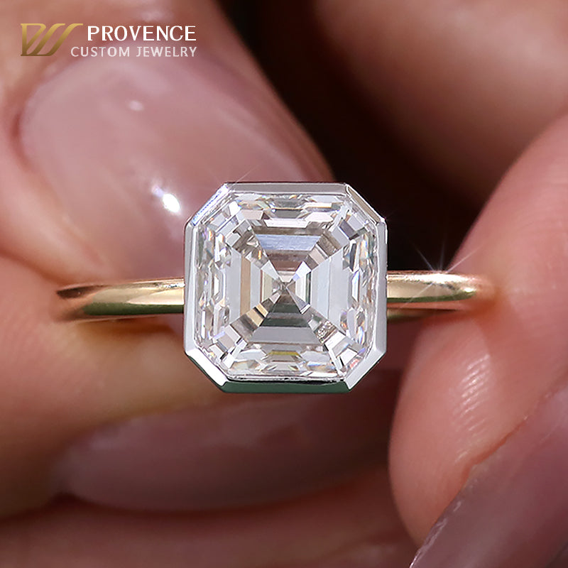 Asscher Cut Moissanite Ring – Custom Made for You