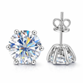 Classic 6-Prong Moissanite Earrings – Brilliant Sparkle, Perfect Gift for Her